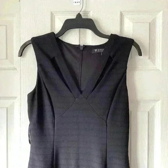 Guess Black Cutout V-neck sleeveless Midi Dress Size 8 NWOT - Picture 2 of 6